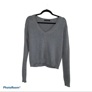 cute cropped grey brandy Melville sweater